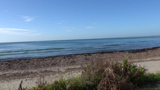 Sciacca, Sicily, Italy The Spiaggia di San Marco, or San Marco Beach, in winter.