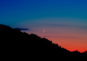 Moon sunset