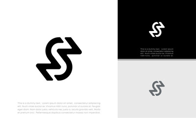 Initials S logo design. Initial Letter Logo. Innovative high tech logo template.