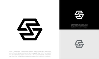 Initials S logo design. Initial Letter Logo. Innovative high tech logo template.
