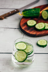 Healthy drink with cucumber