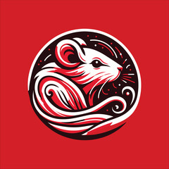 Vector Zodiac Sign for Year of Rat
