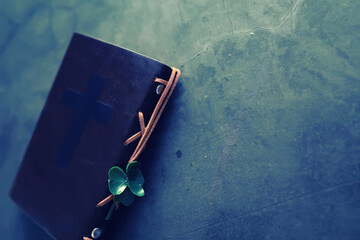 St. patrick's day background. Four-leaf clover symbol of good luck. Religious Christian Irish celebration.