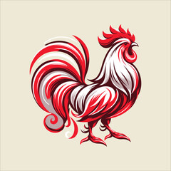 Vector Zodiac Sign for Year of Rooster