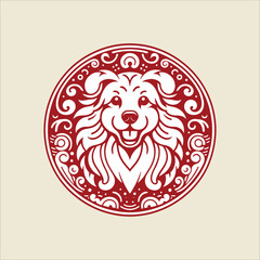 Vector Zodiac Sign for Year of Dog