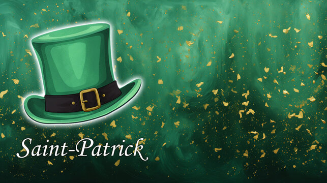 Un chapeau sur fond vert pour la Saint Patrick