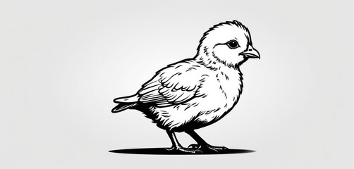  a black and white drawing of a bird on a white background with a black outline of a bird on the left side of the image and a black outline of the bird on the right side of the.