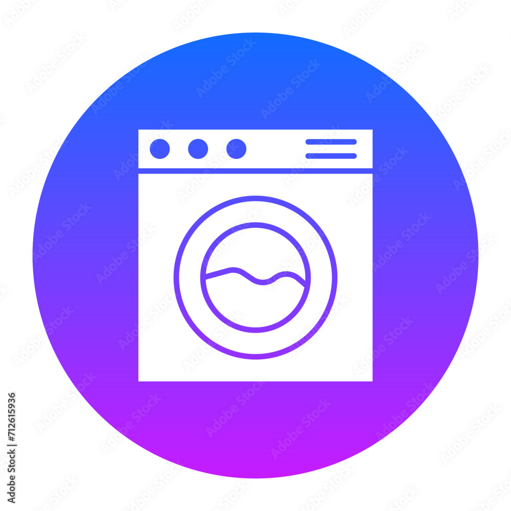 Sticker washing machine icon of sewing iconset.