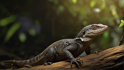 Portrait of AI real Iguana in jangle