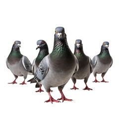 Fototapeta premium Pigeons on a white background