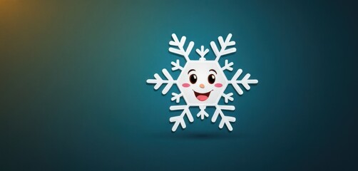  a paper cut out of a snowflake with a happy face on the front of the snowflake and the bottom of the snowflake on the back of the snowflake.