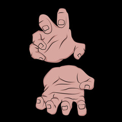 Animated hand in attack position.