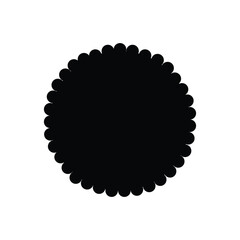 Black Wavy Edge Circle Shape Silhouette Icon. Vector isolated round circle shape. eps file 10.