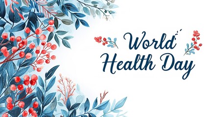 Top view of a banner written world health day with copy space, Generative AI. - obrazy, fototapety, plakaty