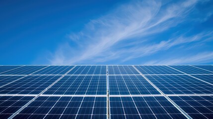 Solar panel energy background with ample copy space for text, representing a renewable and clean energy alternative for the future.

