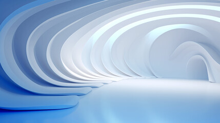 White Space - Curved Lines - Smooth Shapes - Soft Glow - Futuristic Ethereal Background