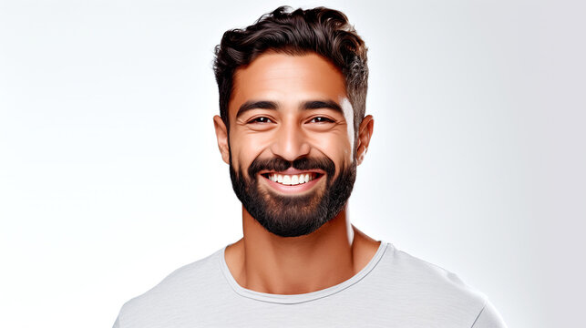 Portrait of a Handsome Indian Man Smiling a Snow-white Smile	