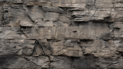 Obraz premium Stone Texture - Layered Geological Layers - Weathered Surface of Rocky Stone Plateau - Cracks 