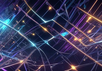 Modern digital abstract 3D background. Copy space. Based on Generative AI
