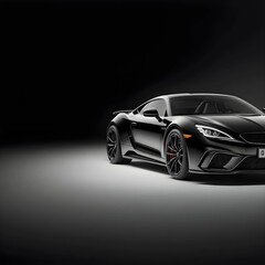 sports car isolated on black background