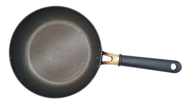old pan, top view.  kitchen utensils on transparent background. element for design