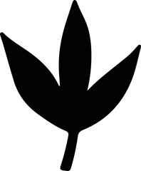 Leaf in folk art flat vector illustration.