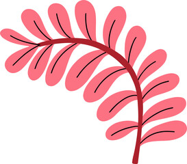 Branch in folk art flat vector illustration.