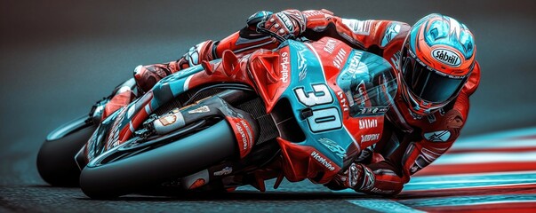 Fototapeta premium motorcycle sport raceway man and women driving motorbike created by ai