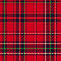 Scottish plaid seamless pattern with strawberry red and green - 712631561