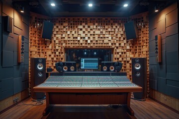 Modern interior of a professional recording studio - obrazy, fototapety, plakaty