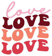 Valentine stickers design, Valentine retro design cut files