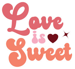 Valentine stickers design, Valentine retro design cut files
