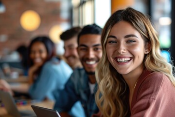 Diverse group of people brainstorming in startup company office