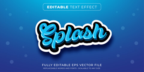 Editable text effect in cursive water splash style