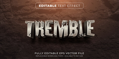 Editable text effect in earthquake style - obrazy, fototapety, plakaty