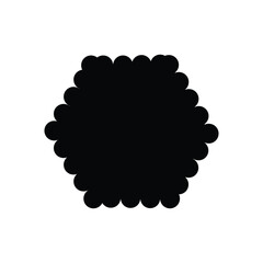 Black Scalloped  shape and frame template. Clipart image. vector illustration. eps file 6.