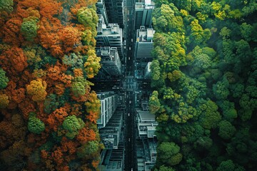 green environment and buildings, green ever concept