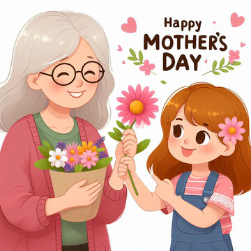 A beautiful photo of international mother's day template Generative AI