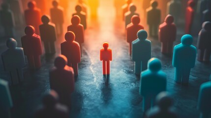 colorful figure model of Human resource management concept