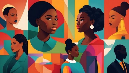 Black history month colorful abstract illustration photo