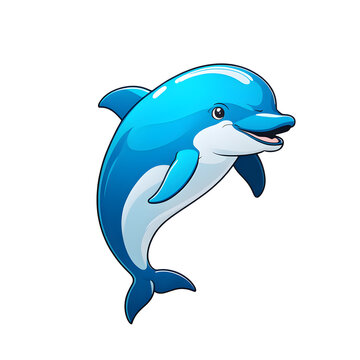 A Cute Dolphin Illustration with Transparent Background