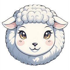A Cute Sheep Illustration with Transparent Background