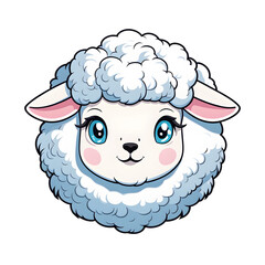 A Cute Sheep Illustration with Transparent Background