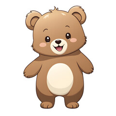 A Cute Bear Illustration with Transparent Background