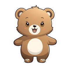 A Cute Bear Illustration with Transparent Background