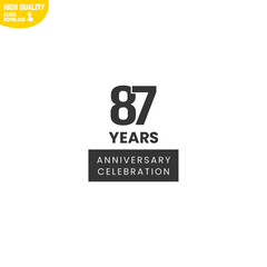 Creative 87 Year Anniversary Celebration Logo Design