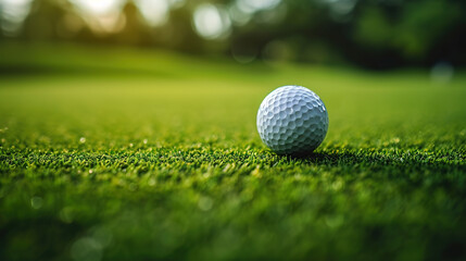 Obraz premium Golf ball on green grass