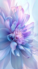 Artistic representation of a flower with cool blue and violet tones, creating a visually refreshing...