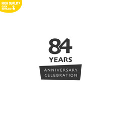Creative 84 Year Anniversary Celebration Logo Design