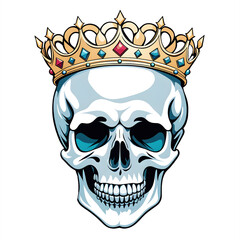 Skull and Crown Illustration with Transparent Background